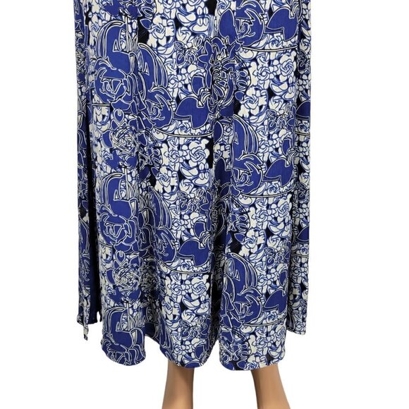 Lane Bryant Women's Floral Electric Blue Side Slit Maxi Skirt Size 14 - Picture 4 of 12